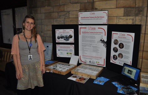 Chloe Rose, pictured with some of her Ichneumonid specimens and enthusing the public at Science Uncovered