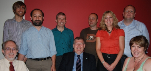 From the left: Trevor James, Oli Grafton, Graham French, Rich Burkmar, Jim, Andy Brewer, Mandy Henshall, Geoff Johnson and Jo Purdy.  We've all changed a bit!