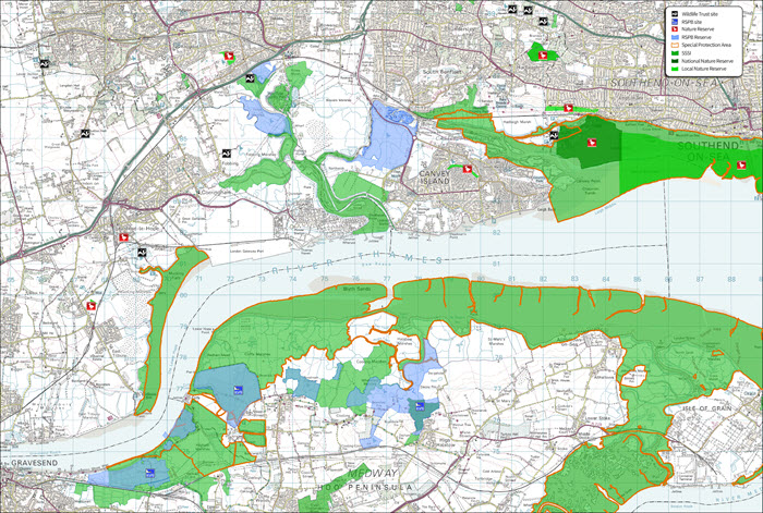 OS map produced in conjunction with DCLG for The Thames Gateway 2007 conference, illustrating use of mapping and environmental third party data