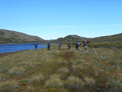 Walking home after a successful catch on Lake U c. Benjy Wilcock 2014