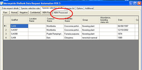 a ‘processed’ tab shows all NBN returned records that will be included in the report