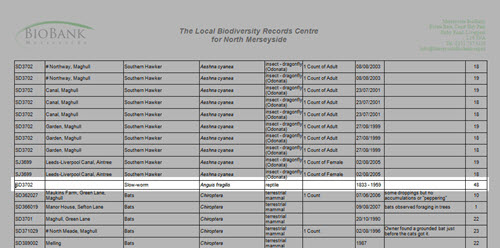 details of individual records. The end column contains a number which can be referenced against the record source table