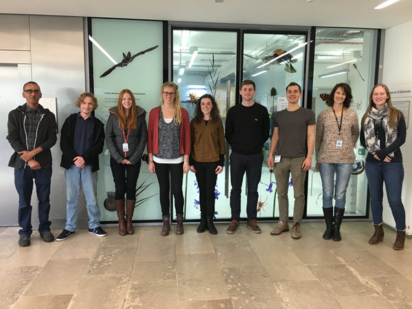 Cohort 2 and 3 of ID trainers outside the Angela Marmont Centre for UK Biodiversity 