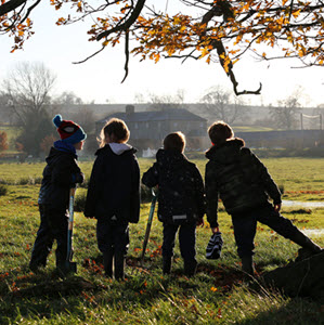 Tree planting at Kirkharle Hall