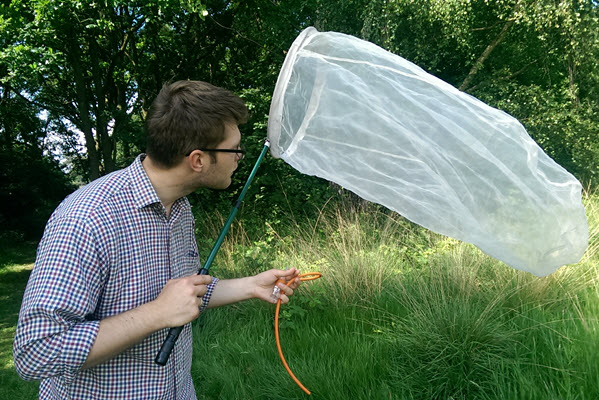 Mike Waller surveying for Diptera 