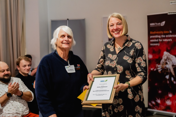 Jenny Mallinson receiving Highly Commended NBN Lifetime Achievement Award 2025 from katie-jo Luxton